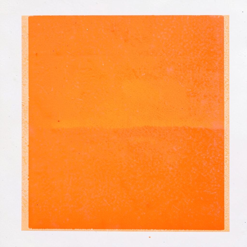 A two-ink risograph print in muted tan and off-white showing abstract business storefronts, evoking enterprise and commerce.