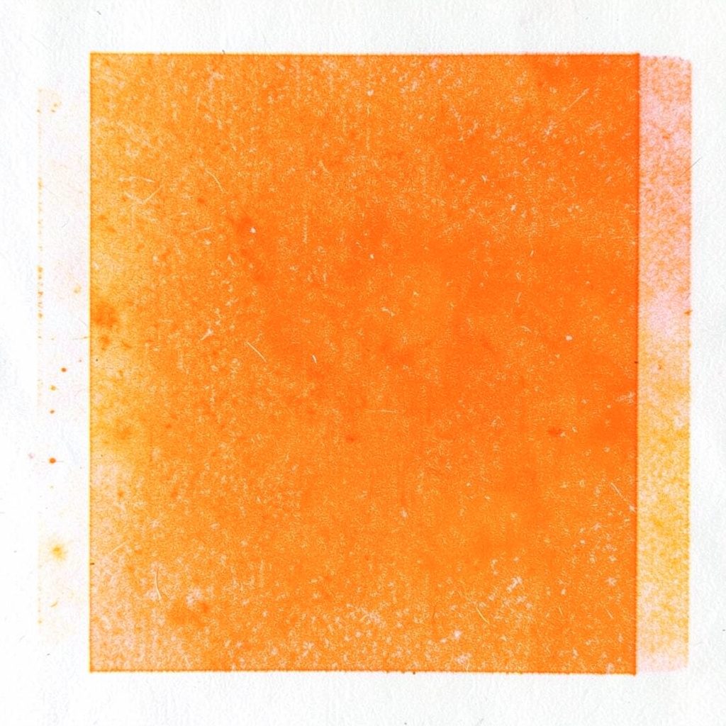 A warm two-ink risograph print in beige tones with abstract flowing forms.